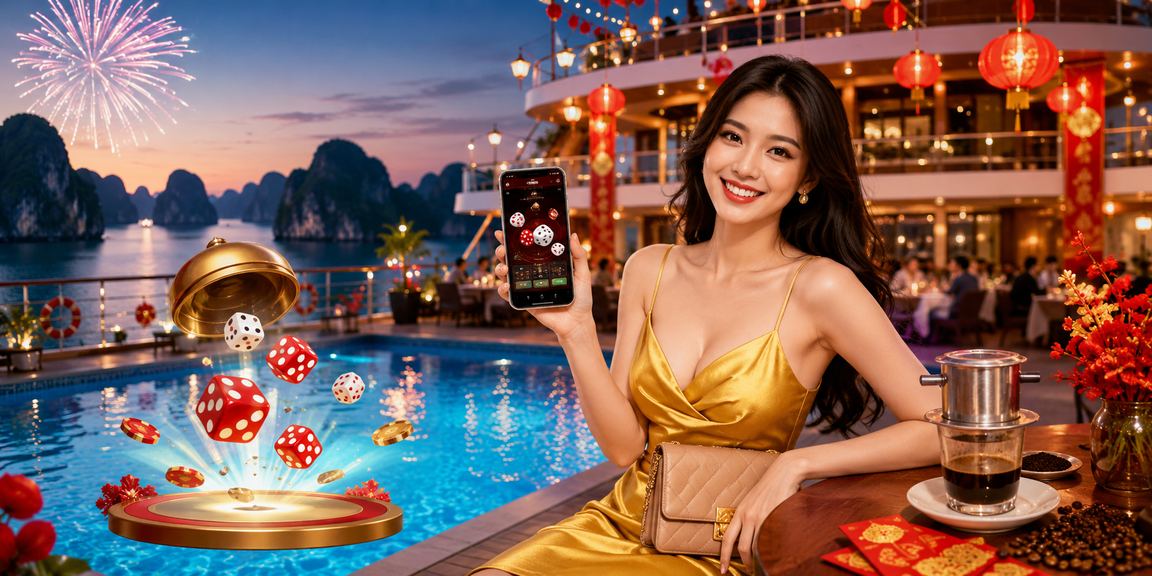Trò chơi Tài Xỉu xúc xắc tại Vịnh Hạ Long với không gian quán cà phê ven biển